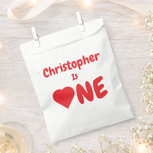 Heart 1st Birthday Favour Bag