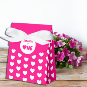Heart 1st Birthday Favour Box
