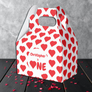 Heart 1st Birthday Favour Box