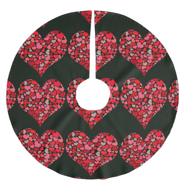 Heart 2014-0702 brushed polyester tree skirt (Front)