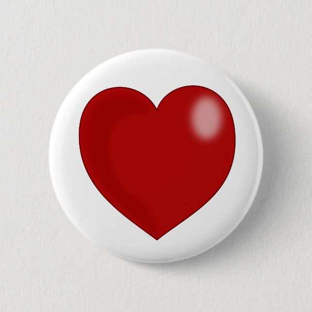 heart-297249  heart love red glossy shiny  CHUBBY 6 Cm Round Badge (Front)