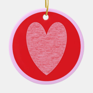 Heart 3 ceramic ornament