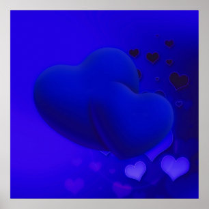 heart-629378 BLUE HEARTS LOVE WALLPAPER BACKGROUND Poster