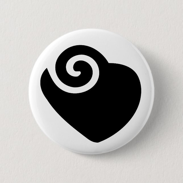 heart 6 cm round badge (Front)
