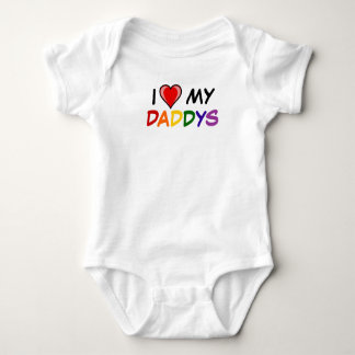 heart_6, I     MY, D, A, D, D, Y, S Baby Bodysuit