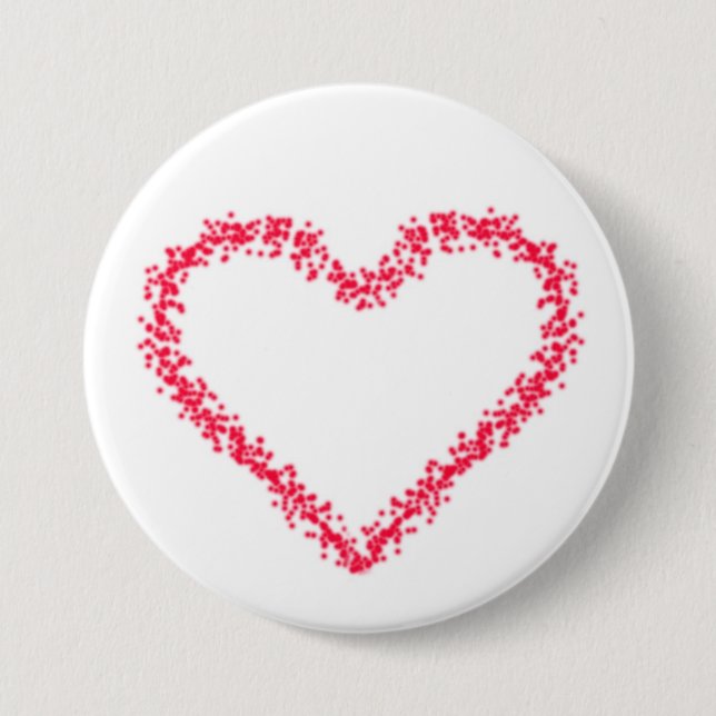 Heart 7.5 Cm Round Badge (Front)