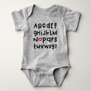 Heart ABC Baby Bodysuit