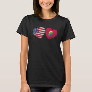 Heart Abruzzo American Flag Patriotic Family Herit T-Shirt