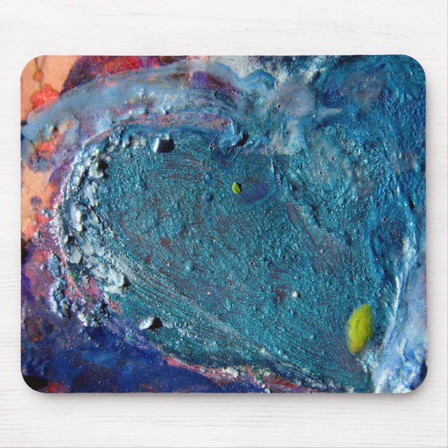 Heart Abstract Melted Crayon Collage Mouse Pad (Front)