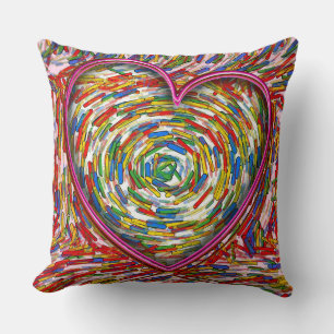 Heart Abstract Swirl Sprinkles Art Love Cushion