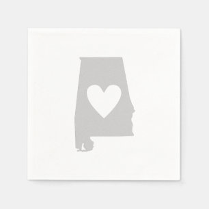 Heart Alabama state silhouette Napkin