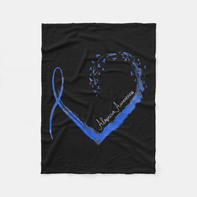 Heart Alopecia Awareness 1  Fleece Blanket (Front)
