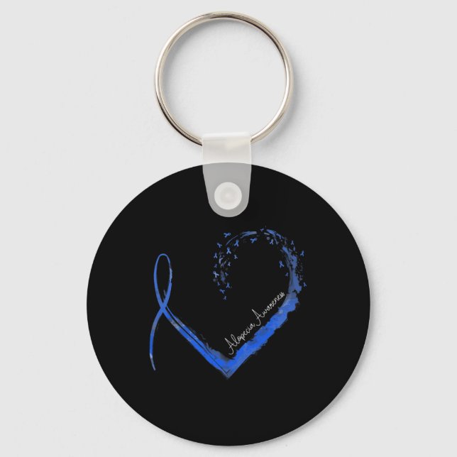 Heart Alopecia Awareness 1  Key Ring (Front)