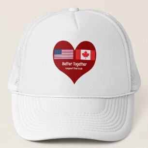 Heart America & Canada Better Together Trucker Hat