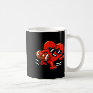 Heart american football valentines day boys men coffee mug
