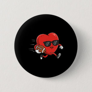 Heart American Football Valentines Day Boys Men Ki 6 Cm Round Badge