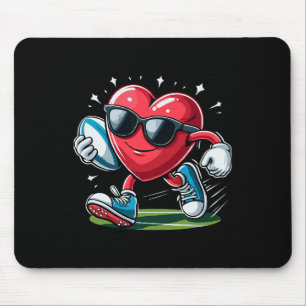 Heart American Football Valentines Day Boys Men Ki Mouse Pad