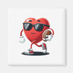 Heart American Footll Valentines Day Boys Men Kids Magnet