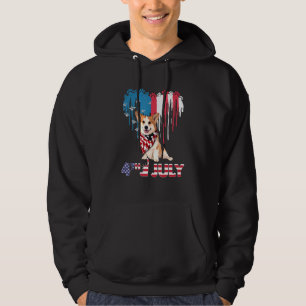 Heart American Pembroke Welsh Corgi The 4th Of Jul Hoodie