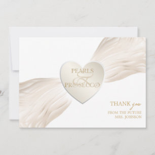 Heart Ampersand Pearls & Prosecco Bridal Shower Thank You Card