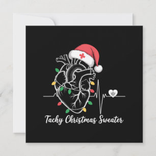 Heart Anatomy Christmas Nurse Cardiac Tachy Xmas Holiday Card