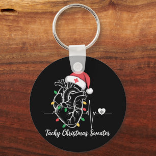 Heart Anatomy Christmas Nurse Cardiac Tachy Xmas Key Ring