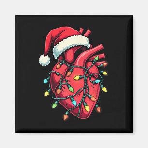 Heart Anatomy Christmas Nursing Santa Hat Anatomic Magnet