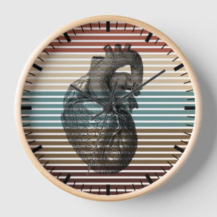 Heart anatomy clock for hospital cardiology unit