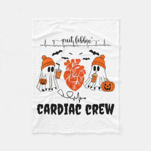 Heart Anatomy Ghosts Halloween Cardiology Heart Wa Fleece Blanket