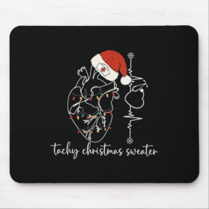 Heart Anatomy Nurse Christmas Cardiac Tachy Cvicu  Mouse Pad