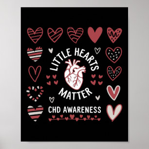 Heart Anatomy Valentine Chd Awareness Little Heart Poster