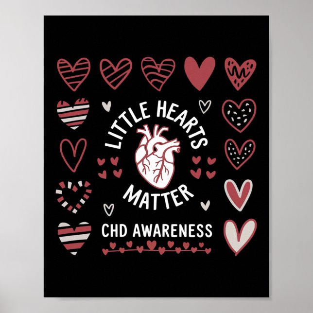 Heart Anatomy Valentine Chd Awareness Little Heart Poster (Front)