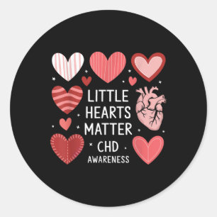 Heart Anatomy Valentine Little Heart Chd Awareness Classic Round Sticker