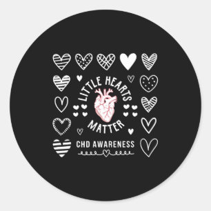 Heart Anatomy Valentine Little Heart Chd Awareness Classic Round Sticker