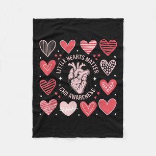 Heart Anatomy Valentine Little Heart Chd Awareness Fleece Blanket