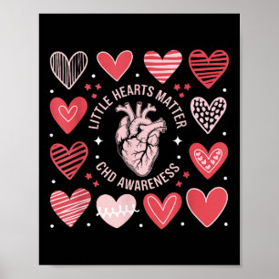 Heart Anatomy Valentine Little Heart Chd Awareness Poster