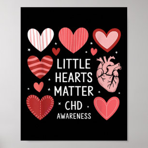 Heart Anatomy Valentine Little Heart Chd Awareness Poster