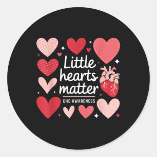 Heart Anatomy Valentine Little Hearts Chd Awarenes Classic Round Sticker