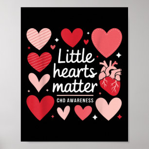 Heart Anatomy Valentine Little Hearts Chd Awarenes Poster