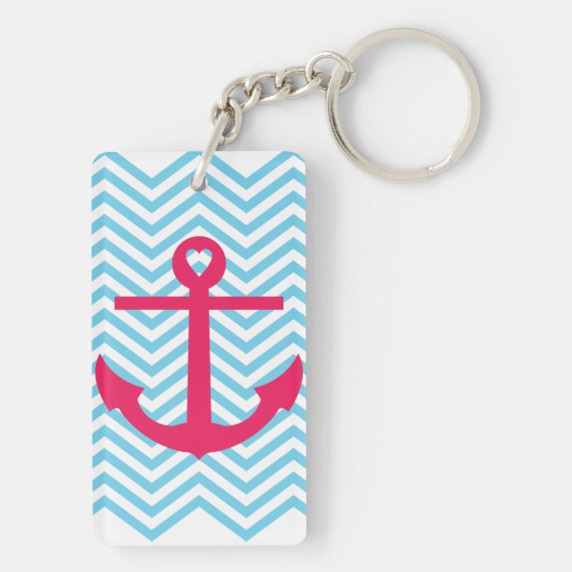 Heart Anchor Acrylic Keychain (Back)