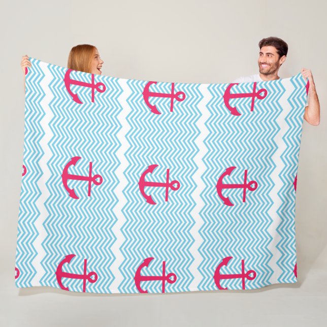 Heart Anchor Fleece Blanket (In Situ)