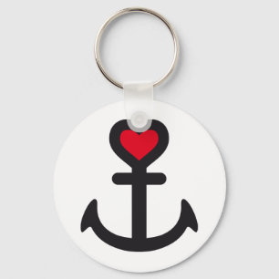heart anchor key ring