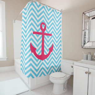 Heart Anchor Shower Curtain