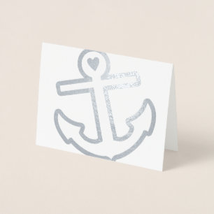Heart Anchor Stationery Foil Card