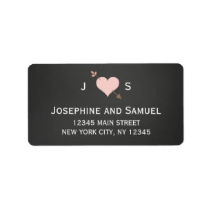Heart and Arrow Chalkboard Address Labels