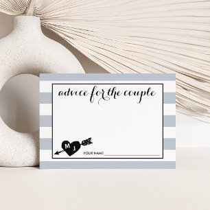 Heart and Arrow Monogram   Advice for the Couple Card
