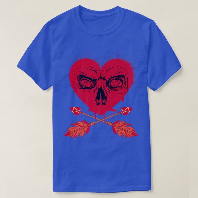Heart  and arrow Skeleton  T-Shirt (Design Front)