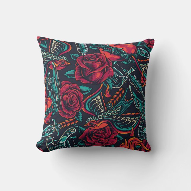 heart and bird  cushion (Front)