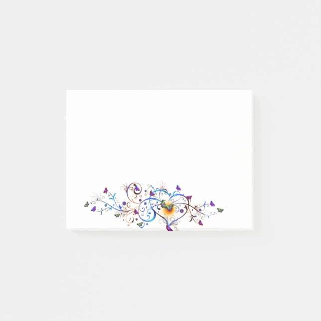 Heart and butterflies post-it notes (Front)