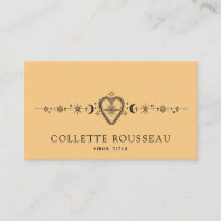 Heart And Celestial Crescent Moon Yellow Gold